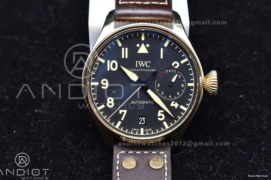 Brown on ZF Leather A Bronze Strap IW501005 Minimalist Real 519 1:1 Edition Dial Pilot Black Big Best 1121